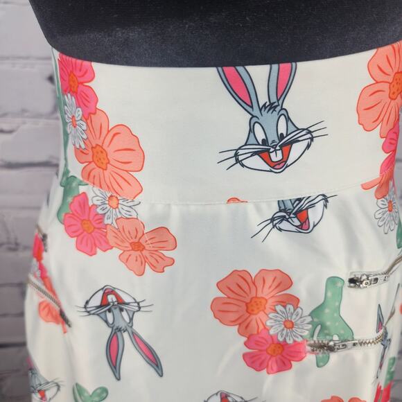 Unique Vintage Women's 1x Looney Tunes Bugs Bunny Cactus Circle Midi Skirt - Picture 4 of 8